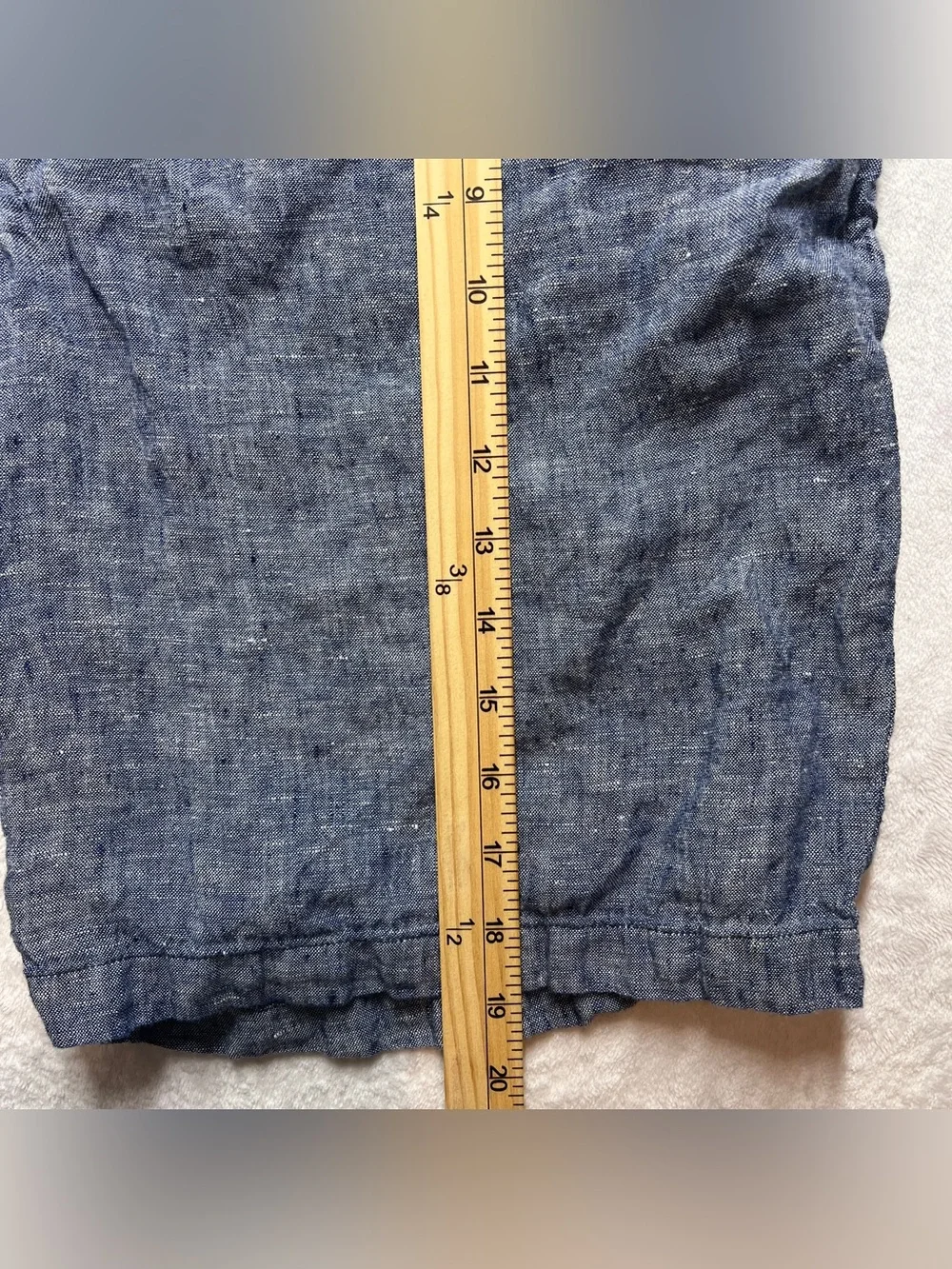 Quince Men's 100% European Linen Shorts Chambray Blue Size XL 9” inseam